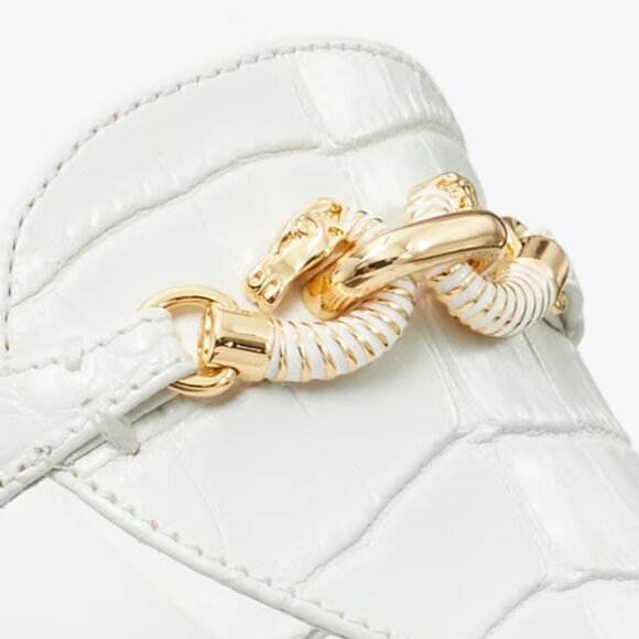 Tory Burch $328 JESSA LOW KITTEN HEELED SANDAL Gold 9.5 10 RUN SMALL - Picture 6 of 8